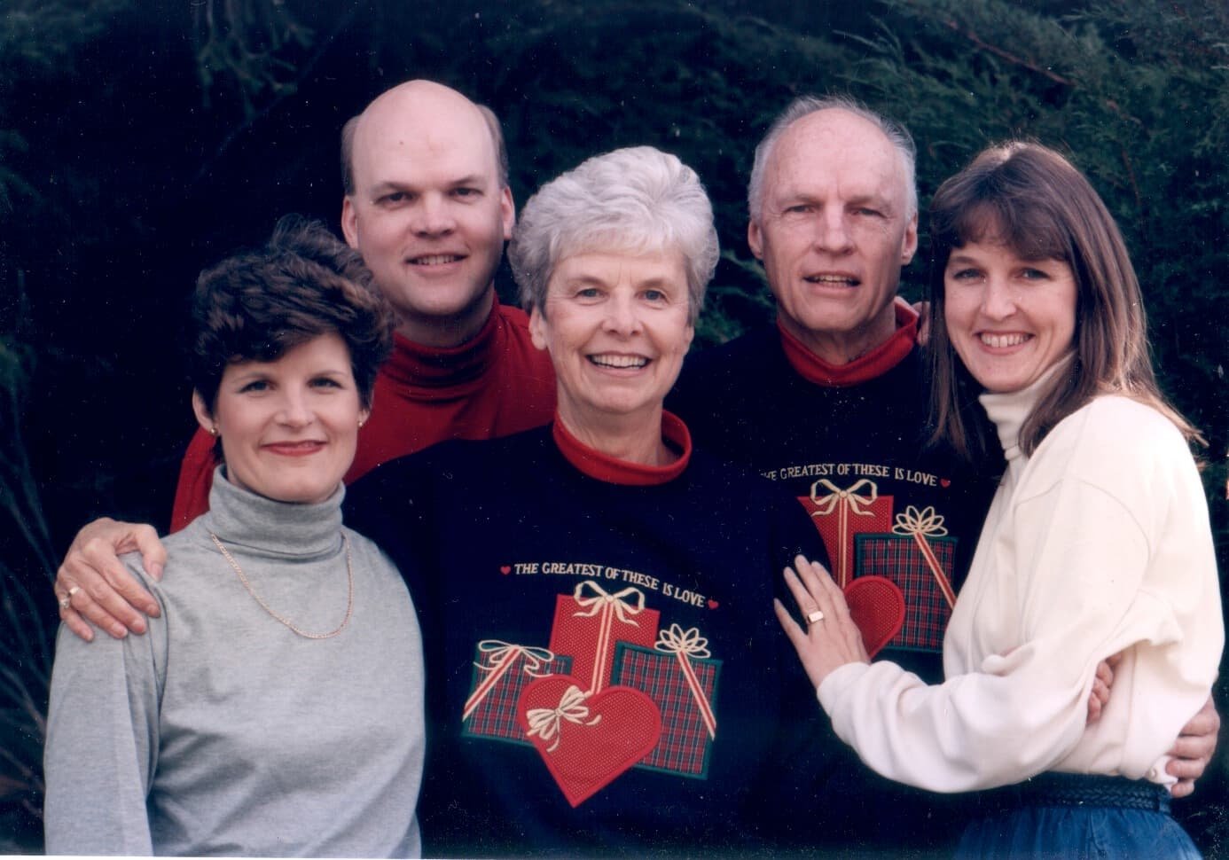 A family photo with Truman Madsen, his wife Ann, and their three children