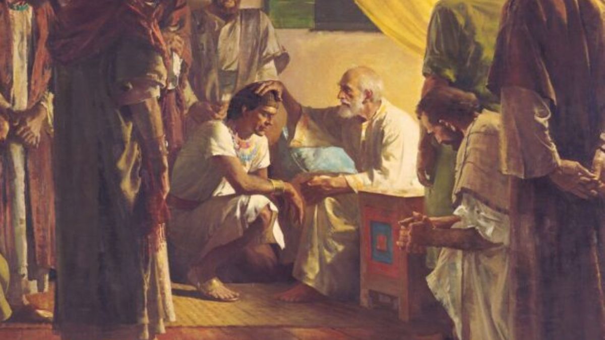 Jacob blessing his sons in the Old Testament is an example of patriarchal blessings given in the Church of Jesus Christ of Latter-day Saints.