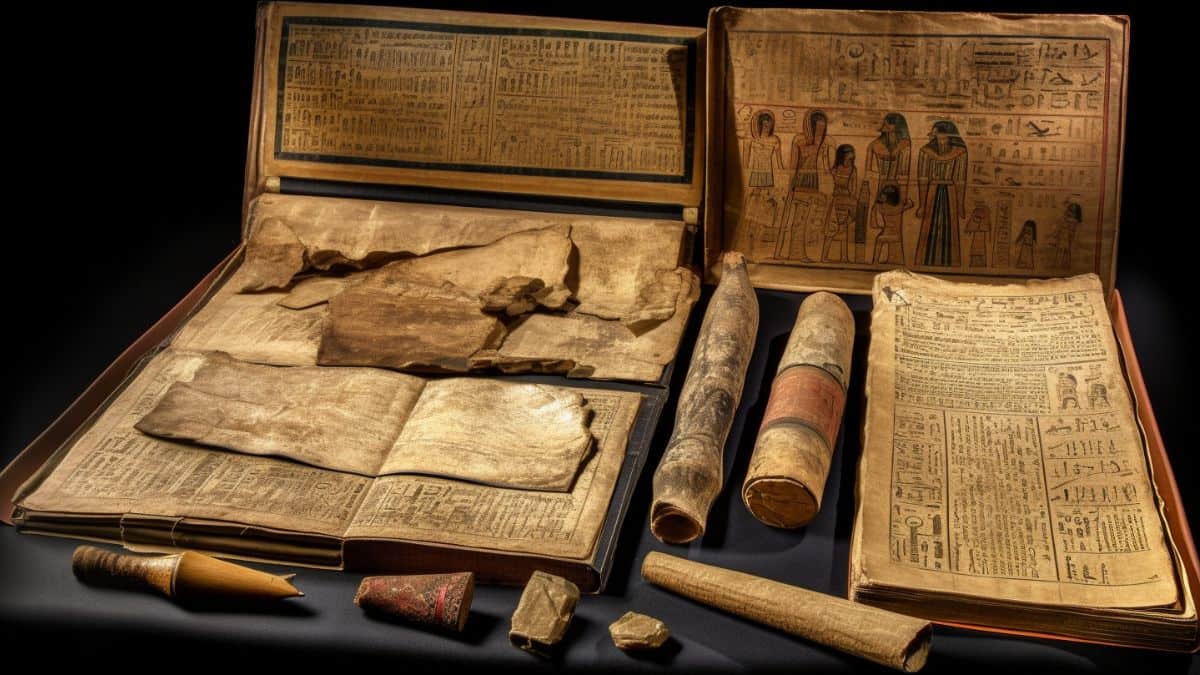 A collection of Egyptian Papyri possessed by Joseph Smith such as the Hor Book of Breathings.