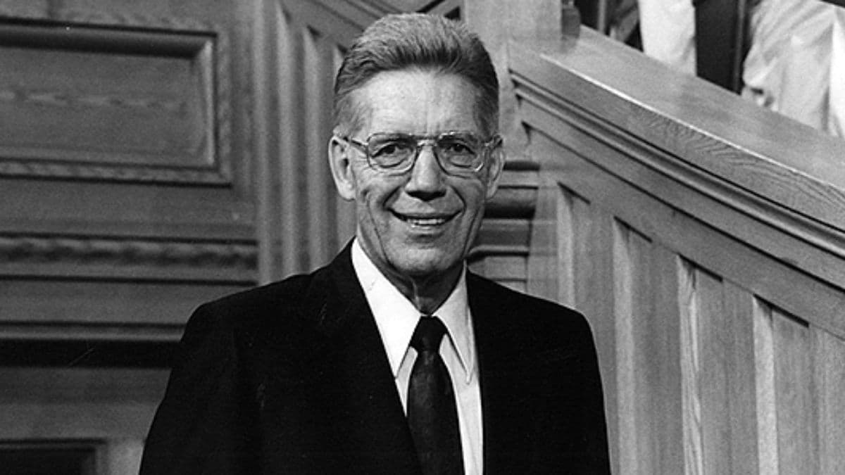 Bruce R. McConkie in the Salt Lake Tabernacle where he gave general conference talks that generated Elder McConkie quotes.