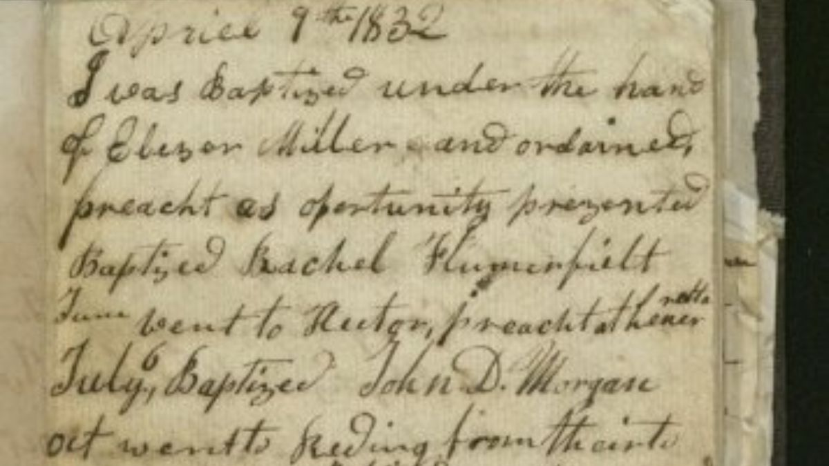 Brigham Young's April 1832 journal entry documenting his baptism.