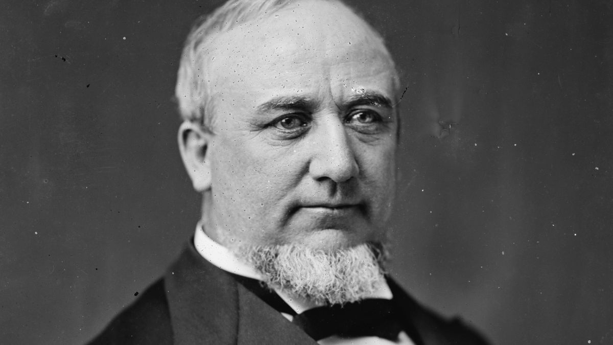 A black-an-white headshot of George Q. Cannon, the subject of a 2023 biography by Kenneth L. Cannon.