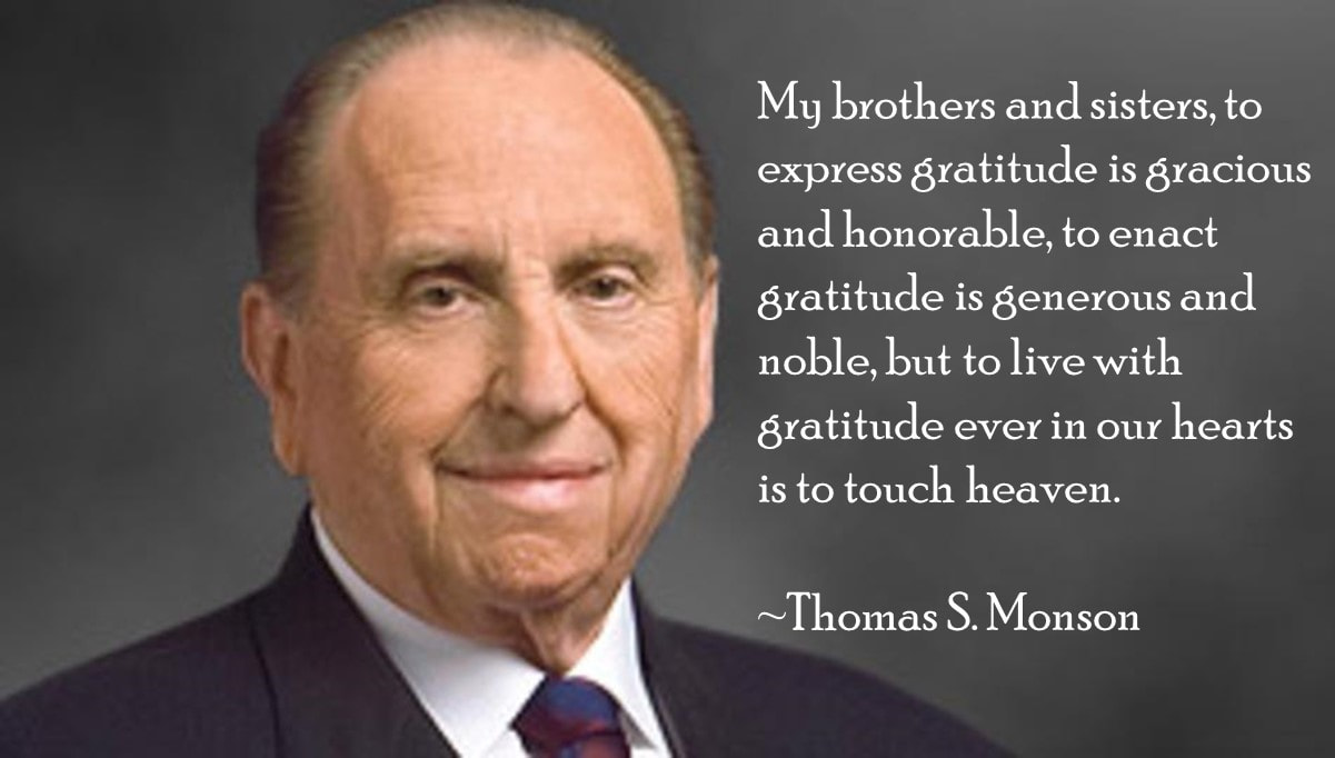 One of the most famous Thomas S. Monson quotes alongside a picture of the prophet in a suit.