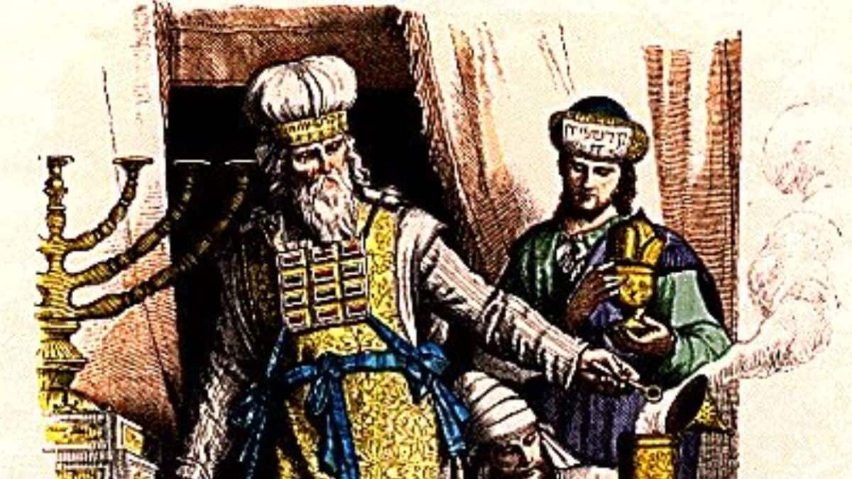 An illustration of an Old Testament priestly breastplate featuring the Urim and Thummim in the Bible.