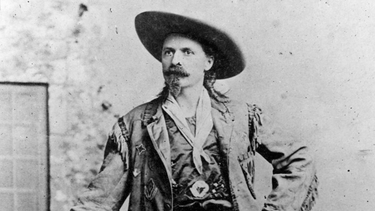 A black-and-white photo of Buffalo Bill.