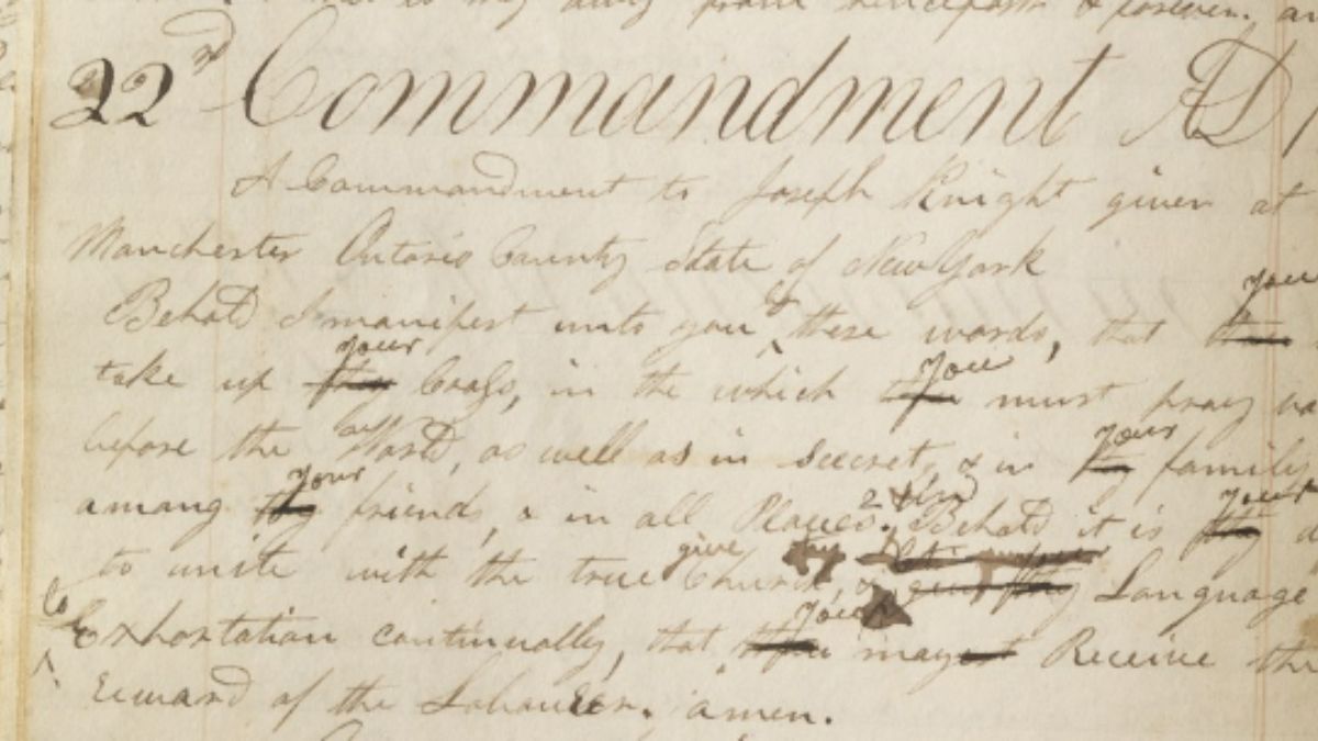 A primary source in pioneer handwriting showing one of Joseph Smith's uncanonized revelations.