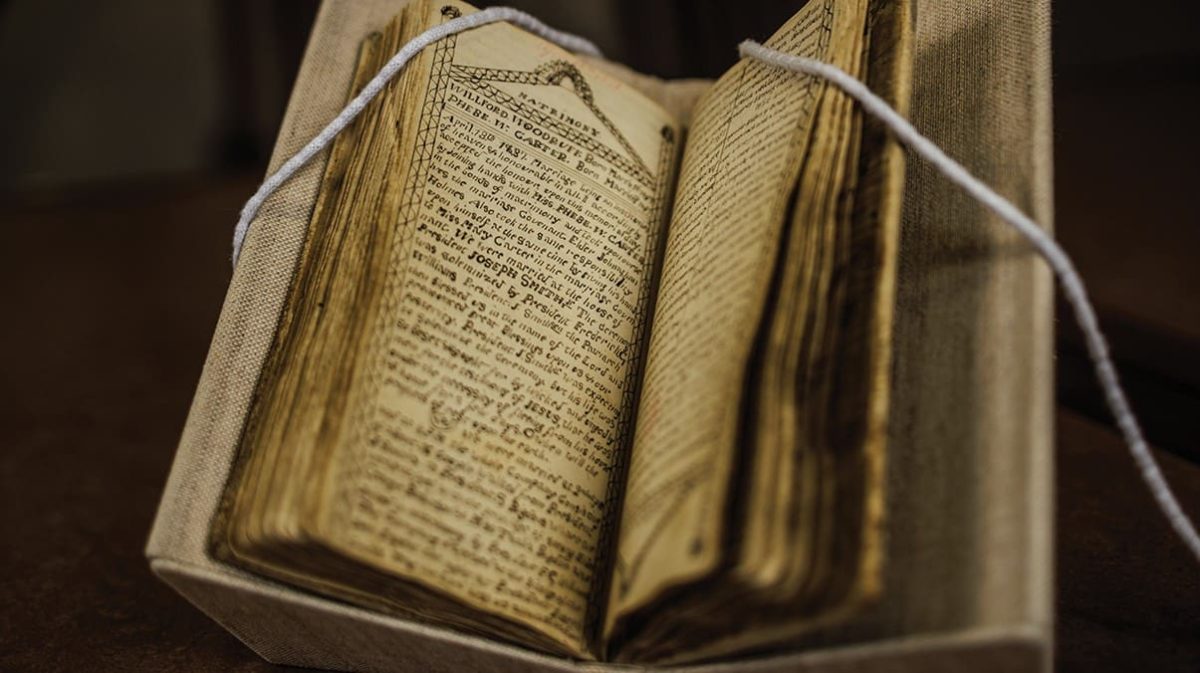 A photograph of Wilford Woodruff's pioneer journal.