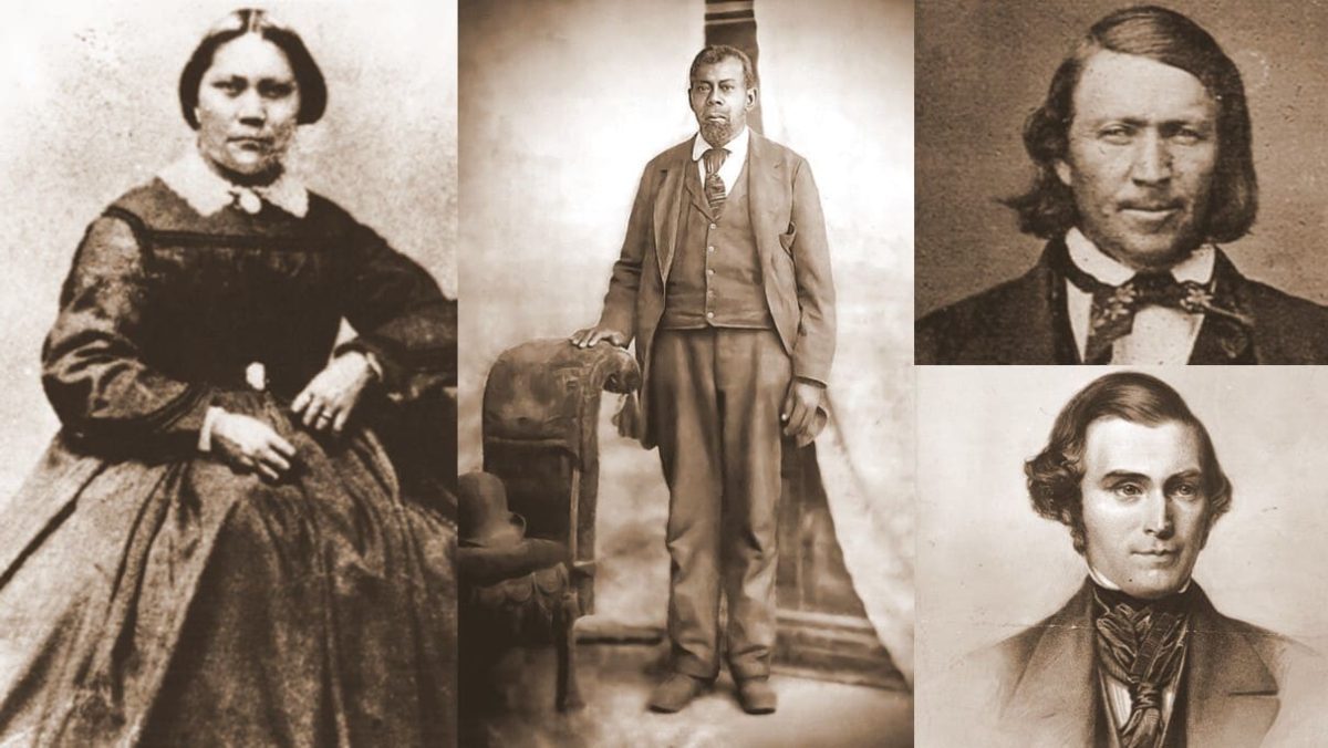 A collage of figures associated with slavery in pioneer Utah.