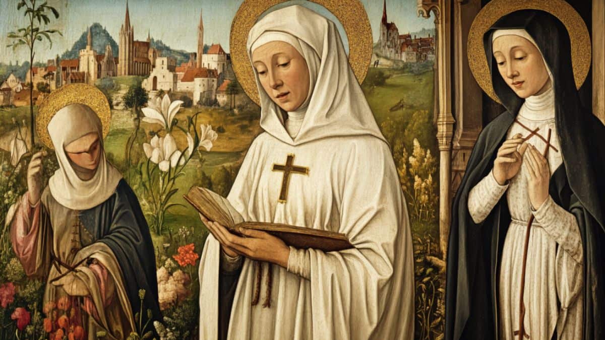 An AI-generated image of Julian of Norwich in renaissance style.