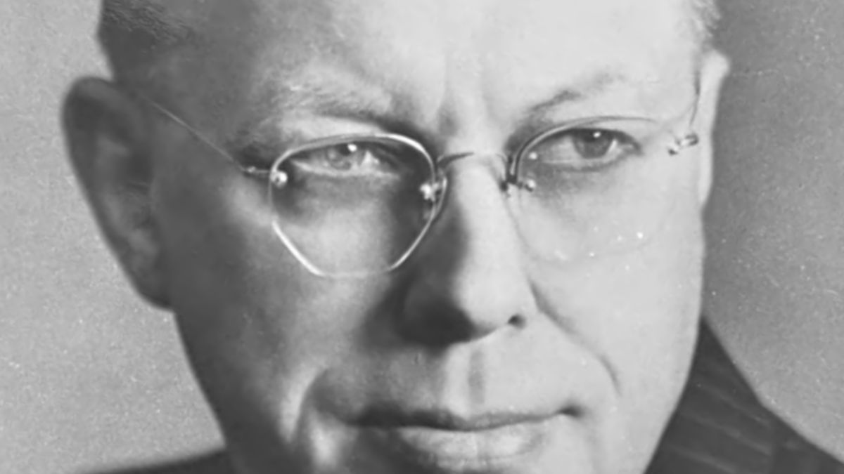 A black-and-white headshot of Ernest L. Wilkinson in 1951, the year he became BYU president.