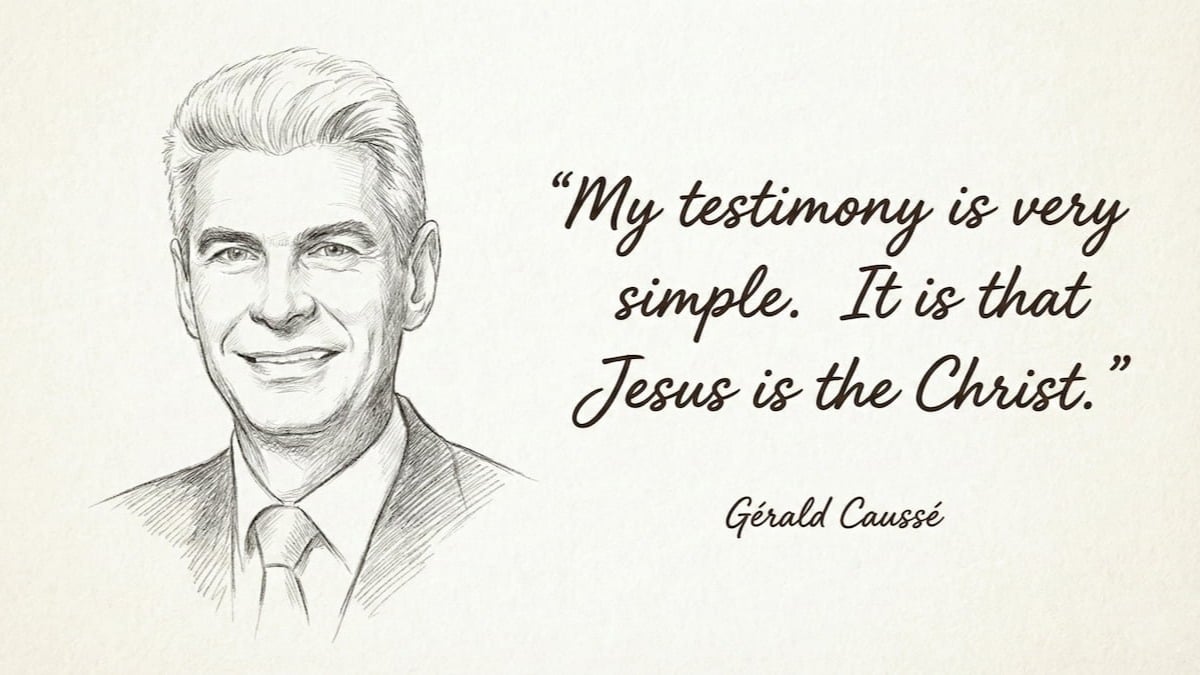 Elder Gérald Caussé quote: "My testimony is very simple. It is that Jesus is the Christ."