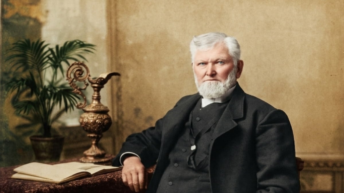 Portrait of Wilford Woodruff circa 1888, fourth President of the Church of Jesus Christ of Latter-day Saints and author of the 1890 Manifesto and daily journals.